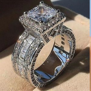 Elegant  silver Rings Cubic Zirconia Wedding Ring